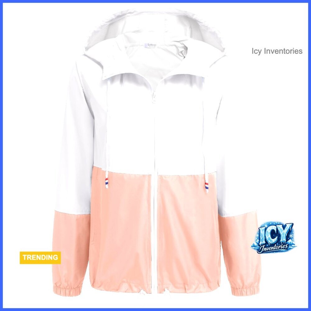 Waterproof Raincoat Hooded Jacket Windbreaker Polyester Lightweight
